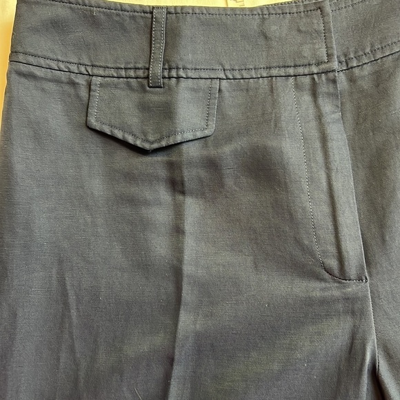 Talbots Pants Womens Size 16 Navy Blue Linen Blend Mid Rise Wide Leg trousers - Picture 5 of 11